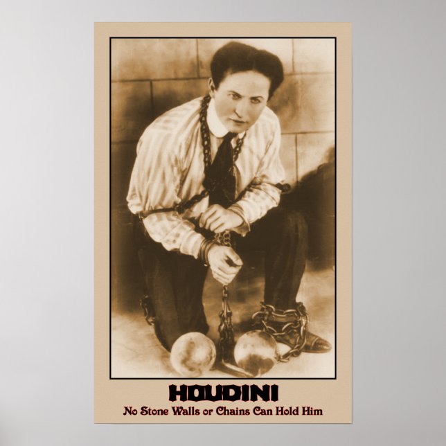 HOUDINI - Inga stenväggar eller kedjor kan hålla h Poster (Framsidan)