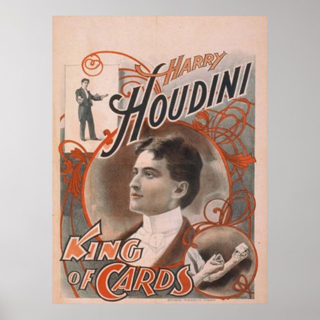 Houdini Kung i Cards Poster (Framsidan)