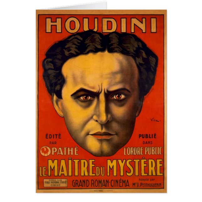 Houdini le maître du mystère Vintage Hälsningskort (Framsidan)