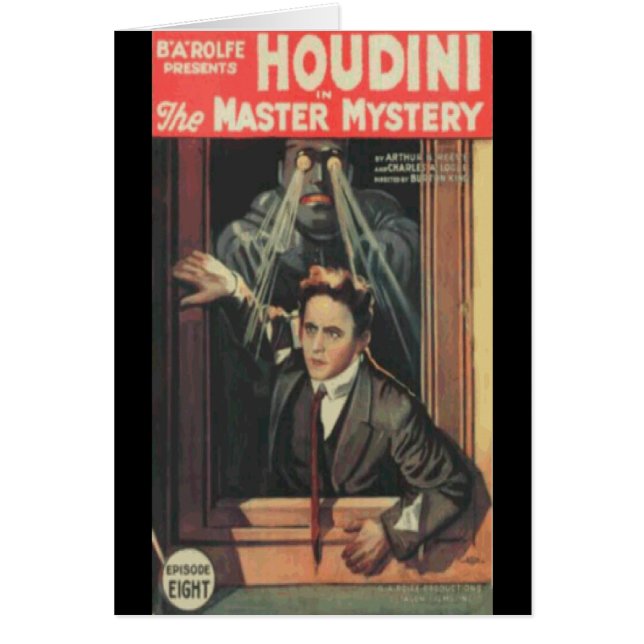 Houdini manen av gåta hälsningskort (Framsidan)