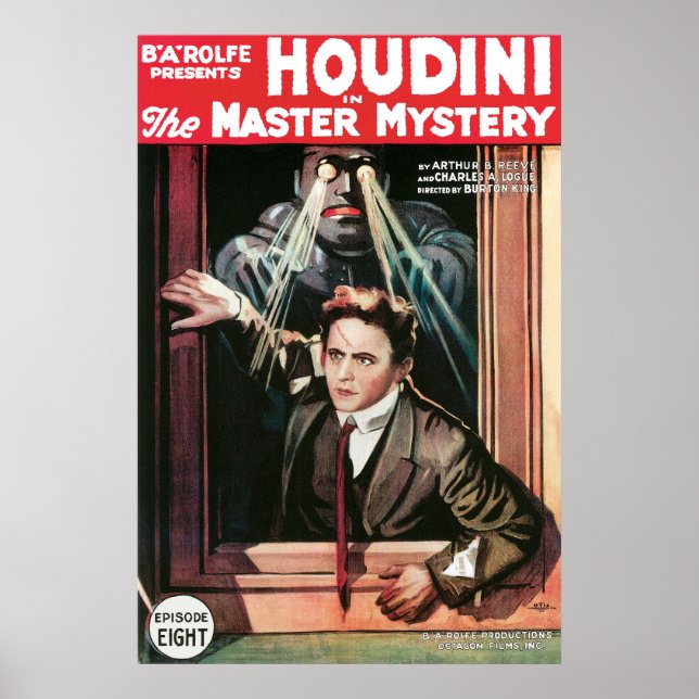Houdini, Mastery Mysteri vintage affisch 1919 (Framsidan)