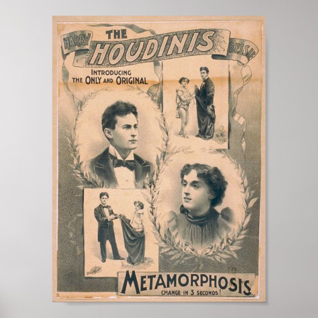 Houdinis, "Metamorfos change in 3 sekunder" Poster (Framsidan)