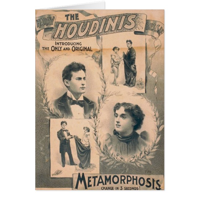 Houdinisen, 'Metamorphosisändring i 3 sekunder Hälsningskort (Framsidan)