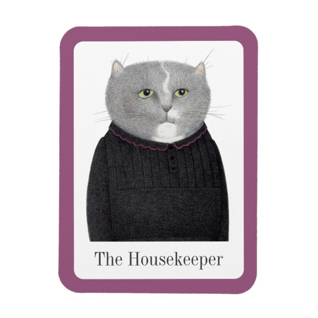 HOUEKEEPER CAT 3x4 Flexibel magnet + text (Vertikal)