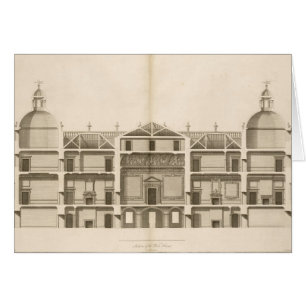 Houghton Hall: del av Västern, graverad Hälsningskort