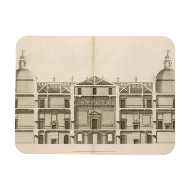 Houghton Hall: del av Västern, graverad Magnet (Horisontell)