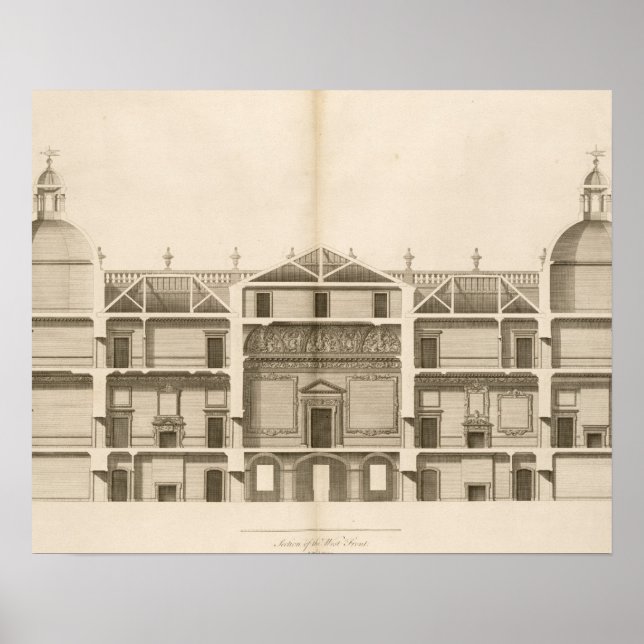 Houghton Hall: del av Västern, graverad Poster (Framsidan)
