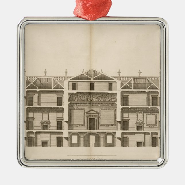 Houghton Hall: dela upp av väster beklär, inristat Julgransprydnad Metall (Framsidan)