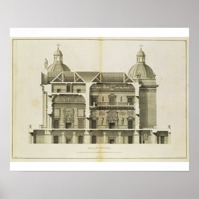 Houghton Hall: kor-sektionen vid Hall och Salon Poster (Framsidan)