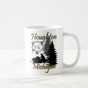 Houghton Michigan Snowmobile Bear Mugg