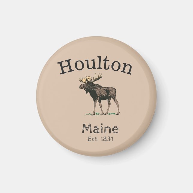 Houlton Maine Moose Magnet (Framsidan)
