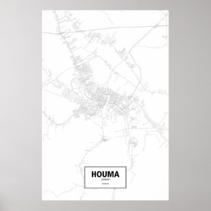 Houma Louisiana (svarten på vit) Poster