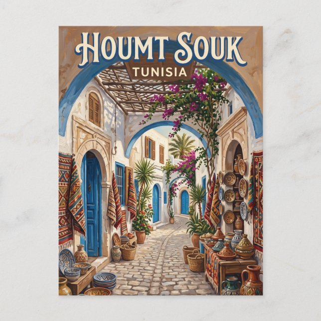 Houmt Souk Tunisien Vykort (Framsida)