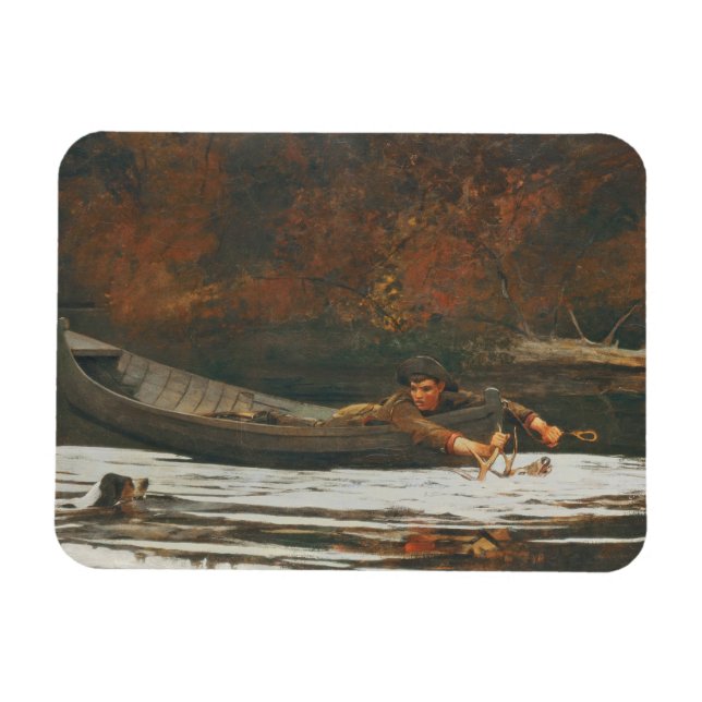 Hound and Hunter, 1892 (oil on canvas) Magnet (Horisontell)