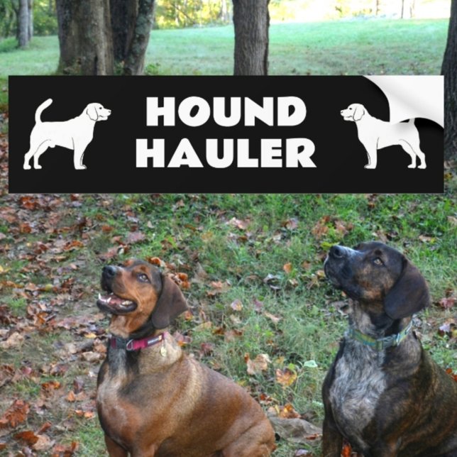 Hound Hauler Male och Female Hund Silhouettes Blac Bildekal (Skapare uppladdad)