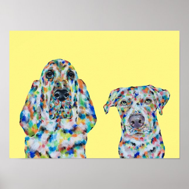 Hound Hund and Labrador Art Poster (Framsidan)