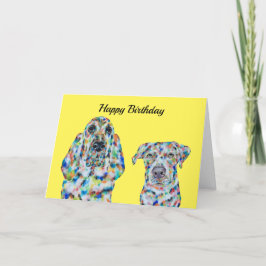 Hound Hund and Labrador Birthday Card Kort