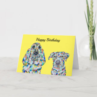 Hound Hund and Labrador Birthday Card Kort