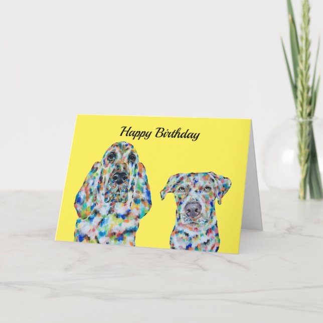 Hound Hund and Labrador Birthday Card Kort (Framsida)