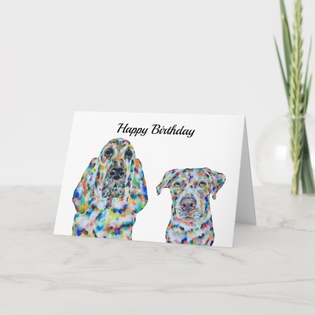 Hound Hund and Labrador Birthday Card Kort (Framsida)