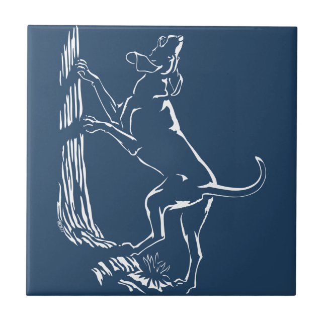 Hound Hund Art Ceramic Tile Hunting Hund Decor Kakelplatta (Framsidan)
