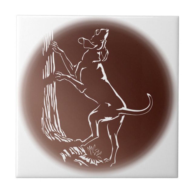Hound Hund Art Ceramic Tile Hunting Hund Decor Kakelplatta (Framsidan)