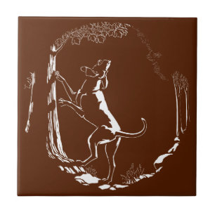 Hound Hund Art Ceramic Tile Hunting Hund Decor Kakelplatta