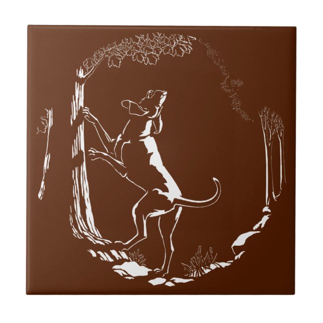 Hound Hund Art Ceramic Tile Hunting Hund Decor Kakelplatta (Framsidan)
