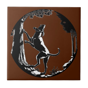 Hound Hund Art Ceramic Tile Hunting Hund Decor Kakelplatta