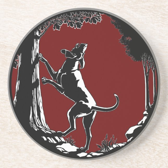 Hound Hund Art Drink Coasters Hunting Hund Underlä Underlägg (Framsidan)