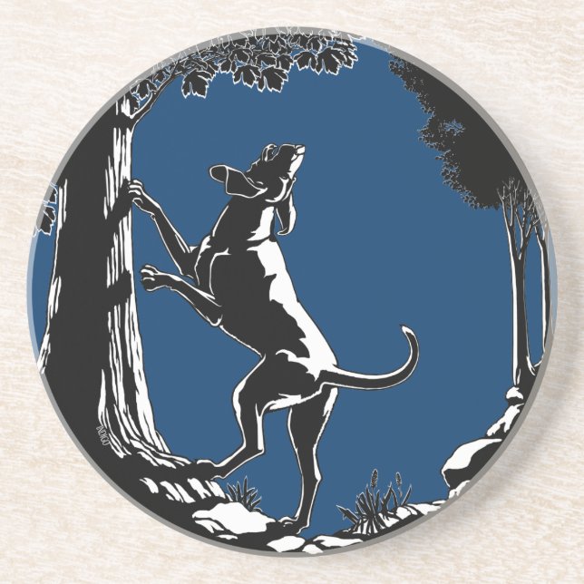 Hound Hund Art Drink Coasters Hunting Hund Underlä Underlägg Sandsten (Framsidan)