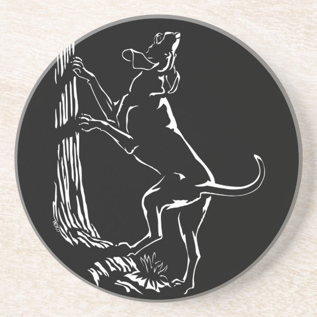 Hound Hund Art Drink Coasters Hunting Hund Underlä Underlägg Sandsten (Framsidan)