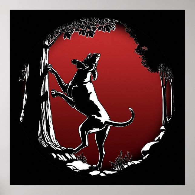 Hound Hund Art Poster jakt på Hund älskare-utskrif (Framsidan)