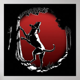 Hound Hund Art Poster jakt på Hund älskare-utskrif