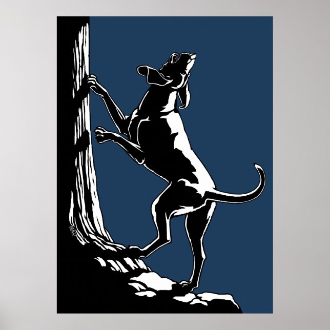 Hound Hund Art Poster jakt på Hund Art Prints Deco (Framsidan)