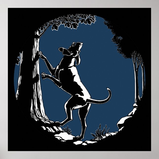 Hound Hund Art Poster jakt på Hund-utskrifter (Framsidan)