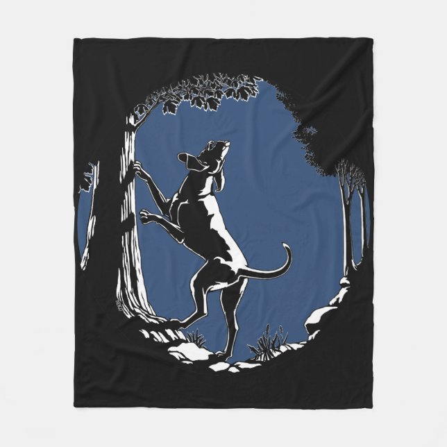 Hound Hund Blanket Coonhound Hunting Hunting Hund  Fleecefilt (Framsidan)