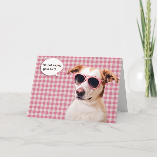 Hound Hund börjar bli gammal födelsedag Kort (Framsida)