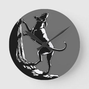 Hound Hund Clock Hunting Hund Art Wall Clock Rund Klocka