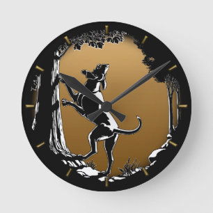 Hound Hund Clock Hunting Hund Art Wall Clock Rund Klocka