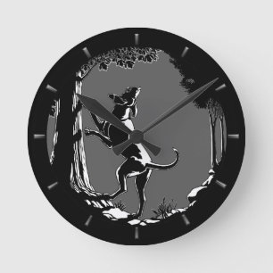 Hound Hund Clock Hunting Hund Art Wall Clock Rund Klocka