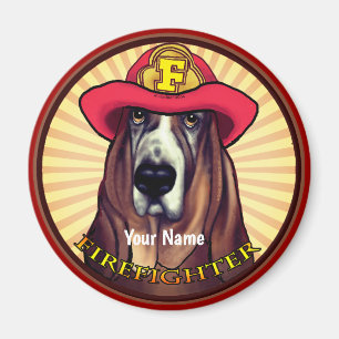 Hound Hund Firefighter magnet