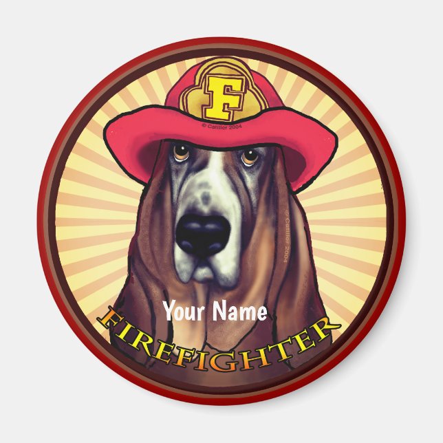 Hound Hund Firefighter magnet (Framsidan)