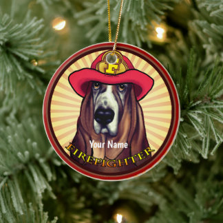 Hound Hund Firefighter-ornament Julgransprydnad Keramik