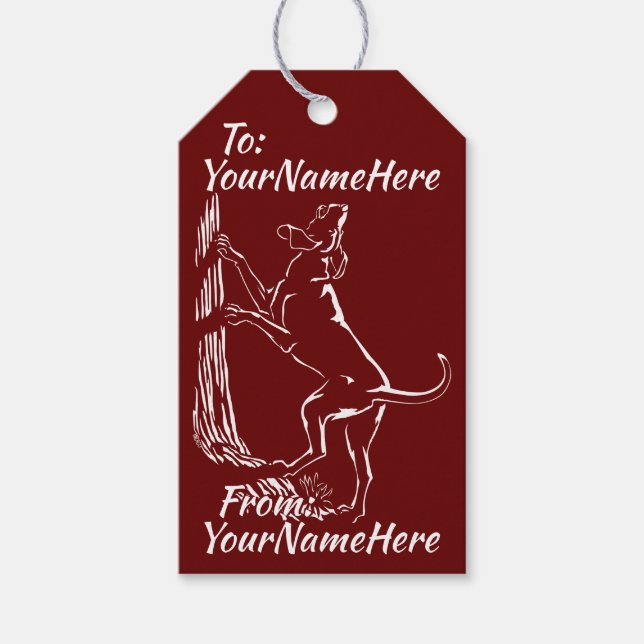 Hound Hund Gift-Märkre Anpassningsbar Märkrn Julko Presentetikett (Framsidan)