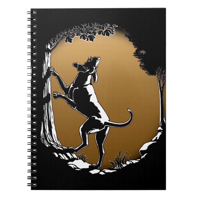 Hound Hund-jakt på Hund och Bokar Anteckningsbok Med Spiral (Framsidan)