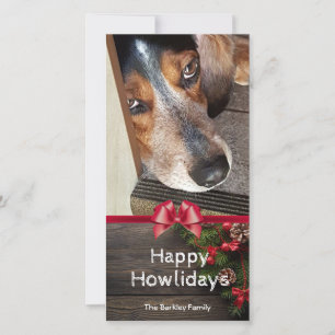 Hound Hund jul Beagle Photo Lycklig Howlidays Julkort