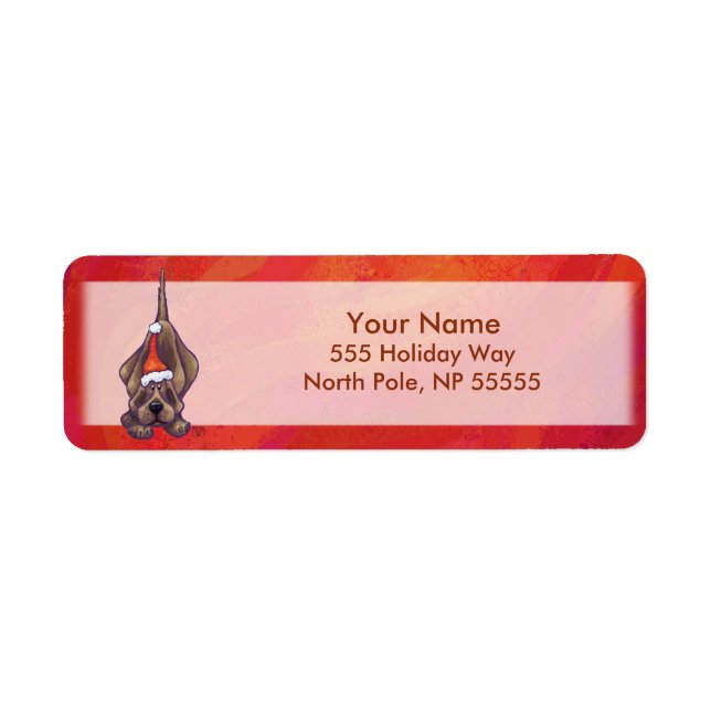 Hound Hund jul på Red Returadress Etikett (Framsidan)