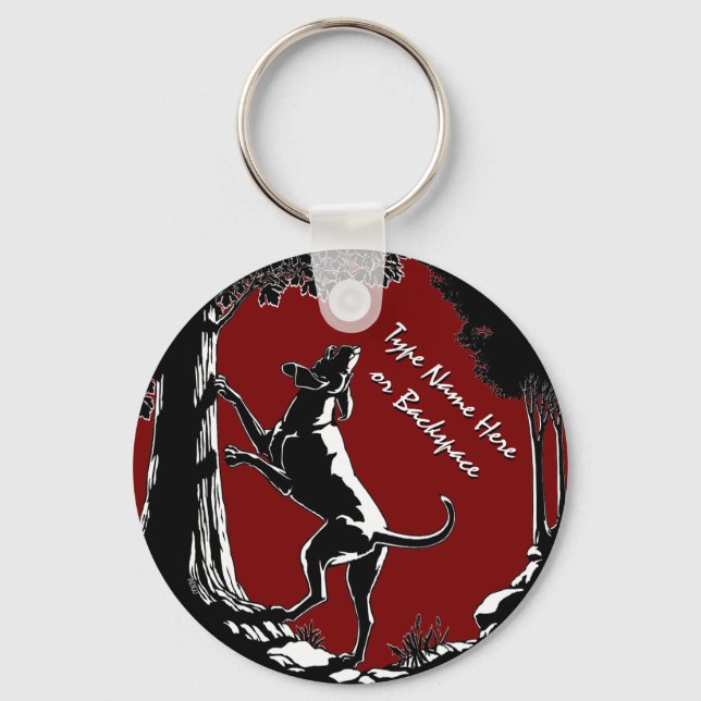 Hound Hund Keychain Personlig Hunting Hund Gift Nyckelring (Framsida)