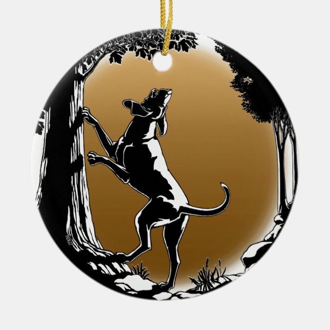 Hound Hund Ornament Anpassningsbar Hunting Hund (Framsidan)